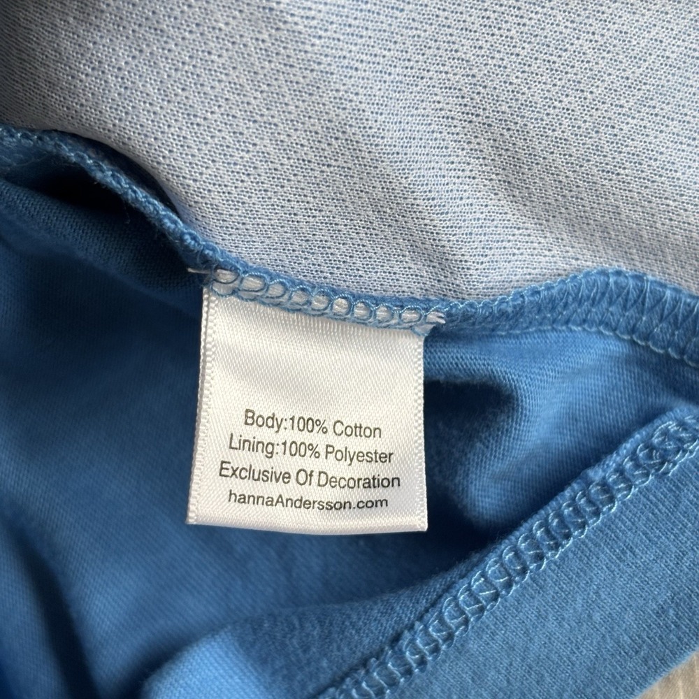 NWT Hanna Andersson Fiesta Sloth Tee Shirt 18-24mo Organic Cotton Blue Unisex - Picture 10 of 13